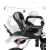 Tricicleta 3in1 105x52x94 cm, sezut rotativ 360°, roti fara aer, copertina reglabila, negru Household NewTrend