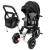Tricicleta 3in1 105x52x94 cm, sezut rotativ 360°, roti fara aer, copertina reglabila, negru Household NewTrend