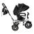 Tricicleta 3in1 105x52x94 cm, sezut rotativ 360°, roti fara aer, copertina reglabila, negru Household NewTrend