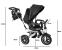 Tricicleta 3in1 105x52x94 cm, sezut rotativ 360°, roti fara aer, copertina reglabila, negru Household NewTrend