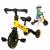 Tricicleta 3in1 Mini 67x47x51 cm, transformabila in bicicleta fara pedale, reglabila, roti din spuma, galben Household NewTrend