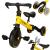 Tricicleta 3in1 Mini 67x47x51 cm, transformabila in bicicleta fara pedale, reglabila, roti din spuma, galben Household NewTrend