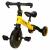 Tricicleta 3in1 Mini 67x47x51 cm, transformabila in bicicleta fara pedale, reglabila, roti din spuma, galben Household NewTrend