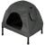 Casuta cu pat pentru caini si pisici, cu acoperis detasabil si baza ventilata, 54x44x60 cm, negru Household NewTrend
