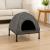 Casuta cu pat pentru caini si pisici, cu acoperis detasabil si baza ventilata, 54x44x60 cm, negru Household NewTrend