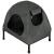 Casuta cu pat pentru caini si pisici, cu acoperis detasabil si baza ventilata, 54x44x60 cm, negru Household NewTrend