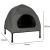 Casuta cu pat pentru caini si pisici, cu acoperis detasabil si baza ventilata, 54x44x60 cm, negru Household NewTrend