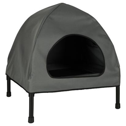 Casuta cu pat pentru caini si pisici, cu acoperis detasabil si baza ventilata, 54x44x60 cm, negru Household NewTrend
