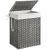SONGMICS Cos rufe cu capac, ratan sintetic si sac detasabil, 90 L, 46x33x60 cm, gri Household NewTrend