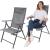 Set 2 scaune reglabile de gradina cu tetiera, textilene si cadru metalic, 57x68x106 cm, gri Household NewTrend