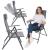 Set 2 scaune reglabile de gradina cu tetiera, textilene si cadru metalic, 57x68x106 cm, gri Household NewTrend