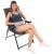 Scaun pliabil de gradina cu perna, structura metalica, 59x66x90 cm, maro Household NewTrend