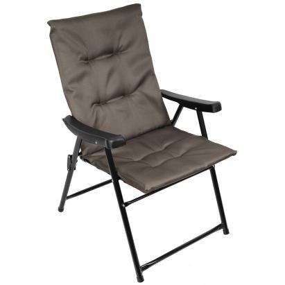 Scaun pliabil de gradina cu perna, structura metalica, 59x66x90 cm, maro Household NewTrend