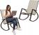 Scaun balansoar de gradina din metal si textil, 60x104x95 cm, capacitate 120 kg, crem Household NewTrend