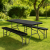 Set masa pliabila cu 2 banci, 180 cm, negru, HDPE si cadru metalic anticoroziv Household NewTrend