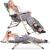 Sezlong pliabil cu perna si suport picioare reglabil, 176x66x92 cm, gri Household NewTrend