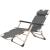 Sezlong pliabil cu perna si suport picioare reglabil, 176x66x92 cm, gri Household NewTrend