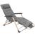 Sezlong pliabil cu perna si suport picioare reglabil, 176x66x92 cm, gri Household NewTrend