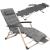Sezlong pliabil cu perna si suport picioare reglabil, 176x66x92 cm, gri Household NewTrend