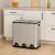 Cos gunoi 5Five Ariane, colectare selectiva, 3 compartimente 18L, inox, 61x36x62 cm, gri Household NewTrend