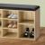 Banca depozitare pantofi 5Five, pentru 8 perechi, sezut tapitat, rafturi detasabile, 105x34x49 cm, bej Household NewTrend