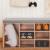 Banca depozitare pantofi 5Five, pentru 8 perechi, sezut tapitat, rafturi detasabile, 105x34x49 cm, bej Household NewTrend