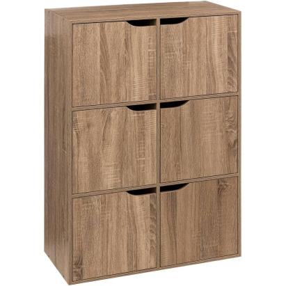Comoda 5Five Mix n Modul, 6 compartimente, finisaj stejar, 67x32x101 cm, bej Household NewTrend