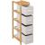 Dulap 5Five Tidy Box cu 5 rafturi, carton presat si bambus, 33x19x78 cm, bej Household NewTrend