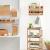 Carucior 5Five Blackwood cu 3 niveluri, bambus si MDF, 41x22x83 cm, natur si negru Household NewTrend