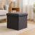 Taburet pliabil 5Five patrat cu spatiu de depozitare, MDF, 31x31x31 cm, gri inchis Household NewTrend