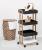 Etajera cu 4 rafturi 5Five Natureo pe roti, MDF si bambus, 40x30x88 cm, negru Household NewTrend