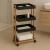 Etajera cu 4 rafturi 5Five Natureo pe roti, MDF si bambus, 40x30x88 cm, negru Household NewTrend