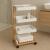 Etajera cu 4 rafturi 5Five Natureo pe roti, MDF si bambus, 40x30x88 cm, alb Household NewTrend