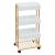 Etajera cu 4 rafturi 5Five Natureo pe roti, MDF si bambus, 40x30x88 cm, alb Household NewTrend