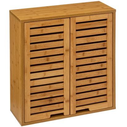 Dulap suspendat 5Five Sicela cu usa si rafturi, bambus si MDF, 52x20x59 cm, natur Household NewTrend