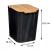 Cos gunoi 5Five Natureo cu capac, polipropilena si bambus, 5 litri, 22x19x24 cm, negru Household NewTrend