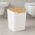 Cos gunoi 5Five Natureo cu capac, polipropilena si bambus, 5 litri, 22x19x24 cm, alb Household NewTrend