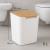 Cos gunoi 5Five Natureo cu capac, polipropilena si bambus, 5 litri, 22x19x24 cm, alb Household NewTrend
