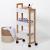 Etajera cu roti Atmosphera Natureo cu 3 niveluri, bambus si MDF, 41x20x81 cm, alb Household NewTrend