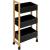 Etajera cu roti Atmosphera Natureo cu 3 niveluri, bambus si MDF, 41x20x81 cm, negru Household NewTrend