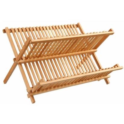 Suport vase pliabil 5Five Bambou, 42x35x25 cm, 2 niveluri, bambus natural, bej Household NewTrend