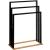 Suport prosoape 5Five Natureo cu 3 brate, 55x24x82 cm, MDF si bambus, negru Household NewTrend