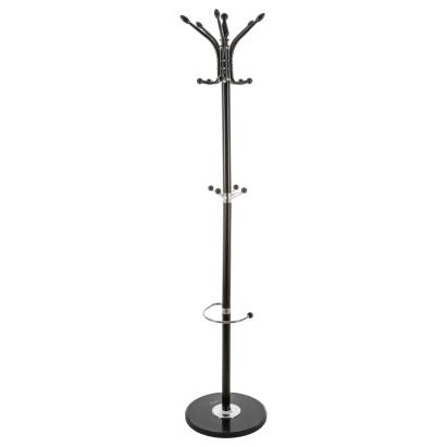 Cuier metalic 5Five cu 12 carlige si suport umbrele, otel si marmura, 182 cm, negru Household NewTrend