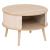 Masuta cafea rotunda Atmosphera Nysos cu usi glisante si raft, 60x40 cm, crem natur Household NewTrend