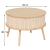 Masuta cafea rotunda Atmosphera Nysos cu usi glisante si raft, 60x40 cm, crem natur Household NewTrend