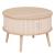 Masuta cafea rotunda Atmosphera Nysos cu usi glisante si raft, 60x40 cm, crem natur Household NewTrend