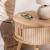 Noptiera rotunda Atmosphera Nysos cu 2 usi glisante si raft interior, 40x54 cm, crem natur Household NewTrend