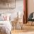 Noptiera rotunda Atmosphera Nysos cu 2 usi glisante si raft interior, 40x54 cm, crem natur Household NewTrend