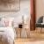 Noptiera rotunda Atmosphera Nysos cu 2 usi glisante si raft interior, 40x54 cm, crem natur Household NewTrend