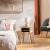 Noptiera rotunda Atmosphera Nysos cu 2 usi glisante si raft interior, 40x54 cm, crem natur Household NewTrend